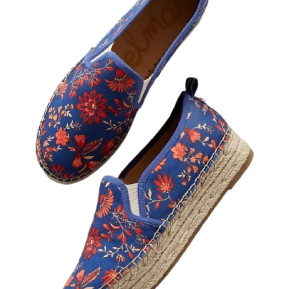 Sam Edelman Blue and Red Floral  Corrin Espadrilles